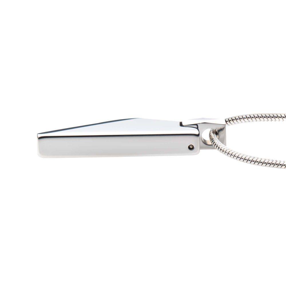 Tungsten Carbide ID Tag Pendant with Chain