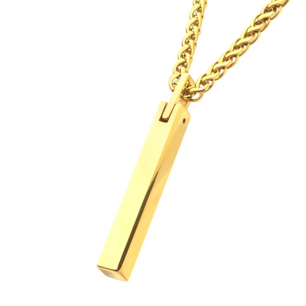 Engravable 18Kt Gold IP Tungsten Carbide Pendant