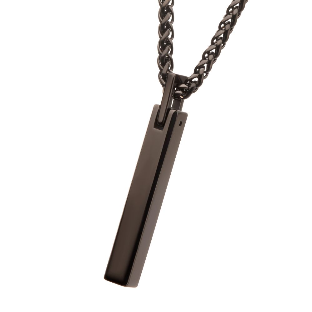 Black Tone Tungsten Carbide Monolith Engravable Pendant