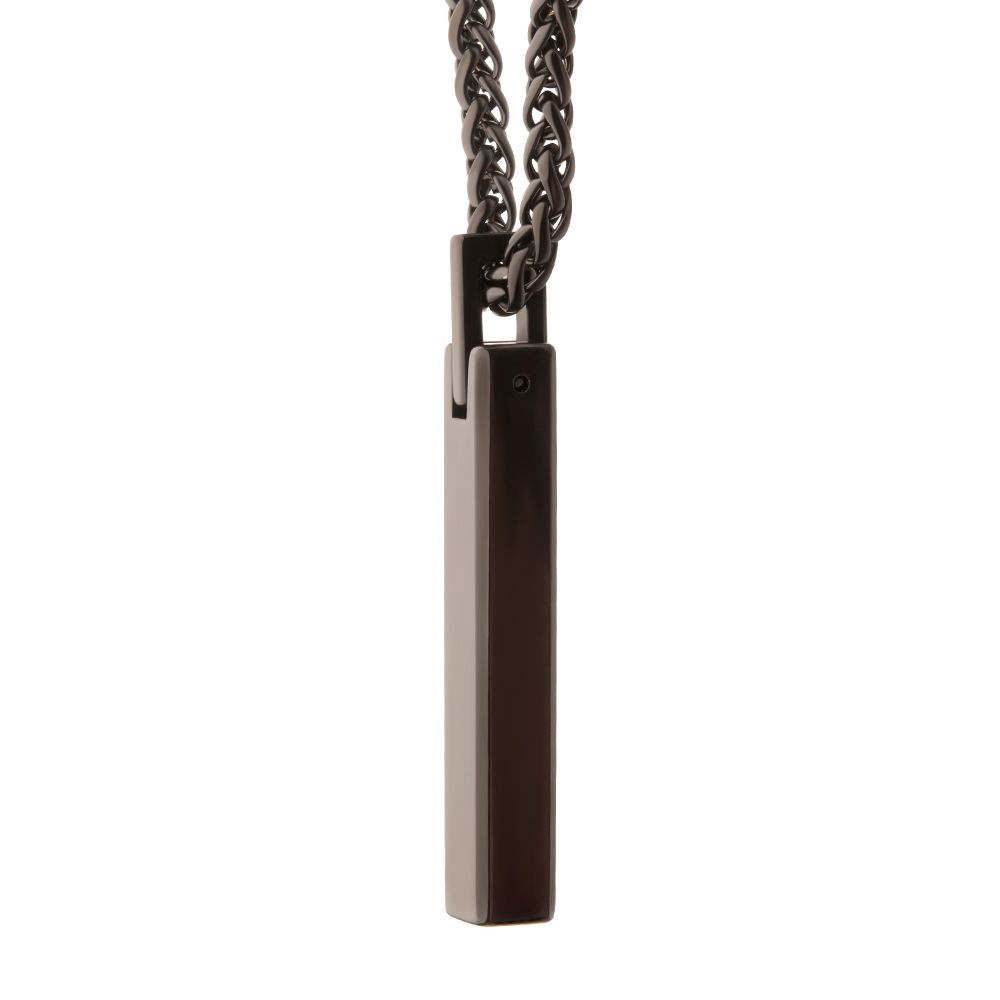 Black Tone Tungsten Carbide Monolith Engravable Pendant