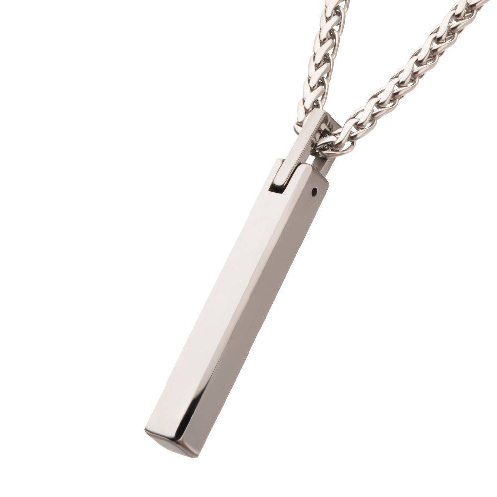 Silver Tone Tungsten Carbide Monolith Engravable Pendant