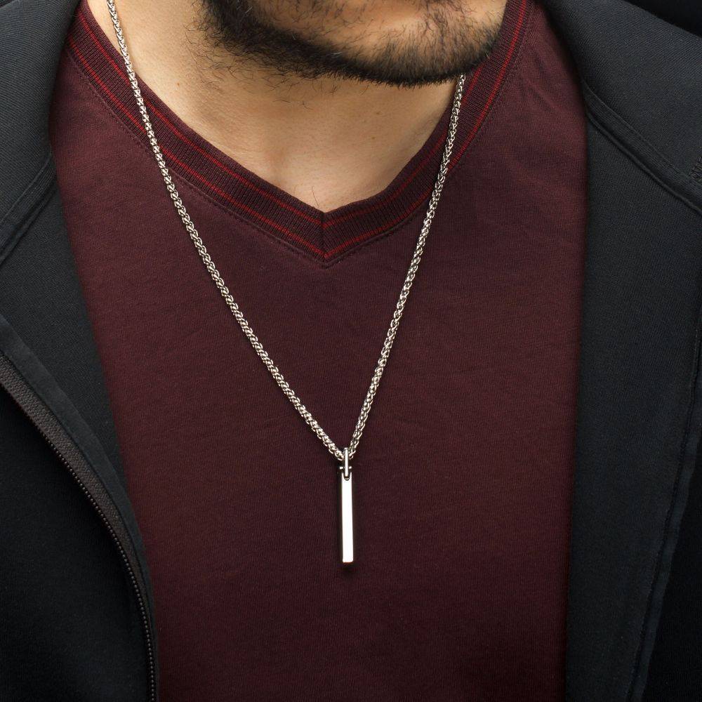 Silver Tone Tungsten Carbide Monolith Engravable Pendant