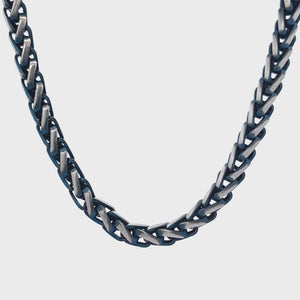 Blue Stainless Steel Denim Fade Collection Rounded Franco Chain