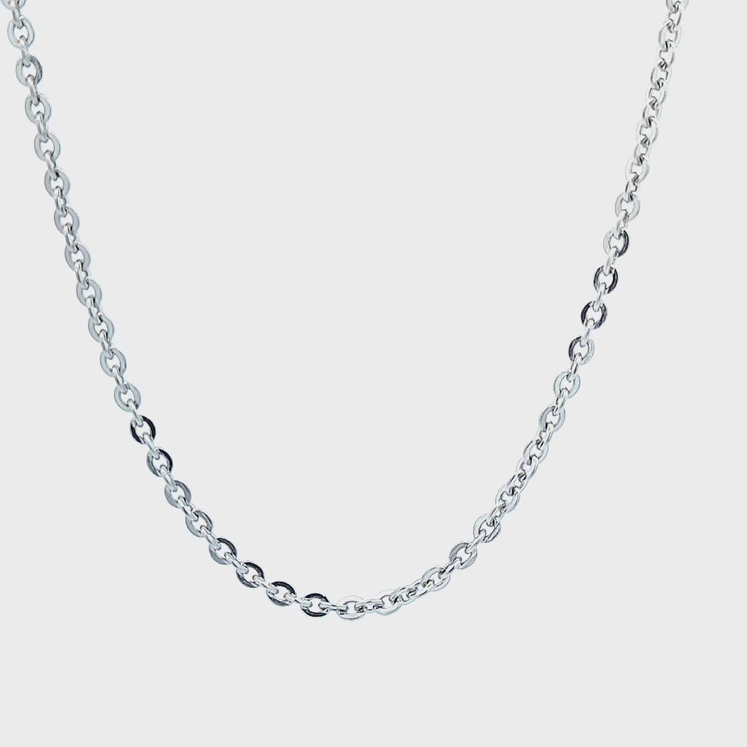 Silver Tone Stainless Steel Polished 2mm Round Cable Chain