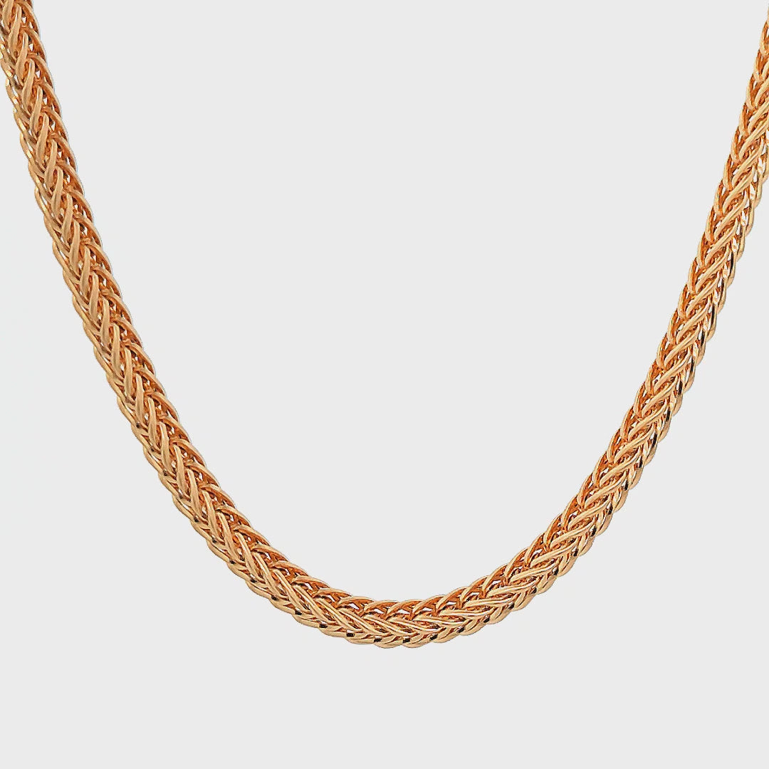 18K Gold Ion Plated Stainless Steel 4mm Foxtail Chain