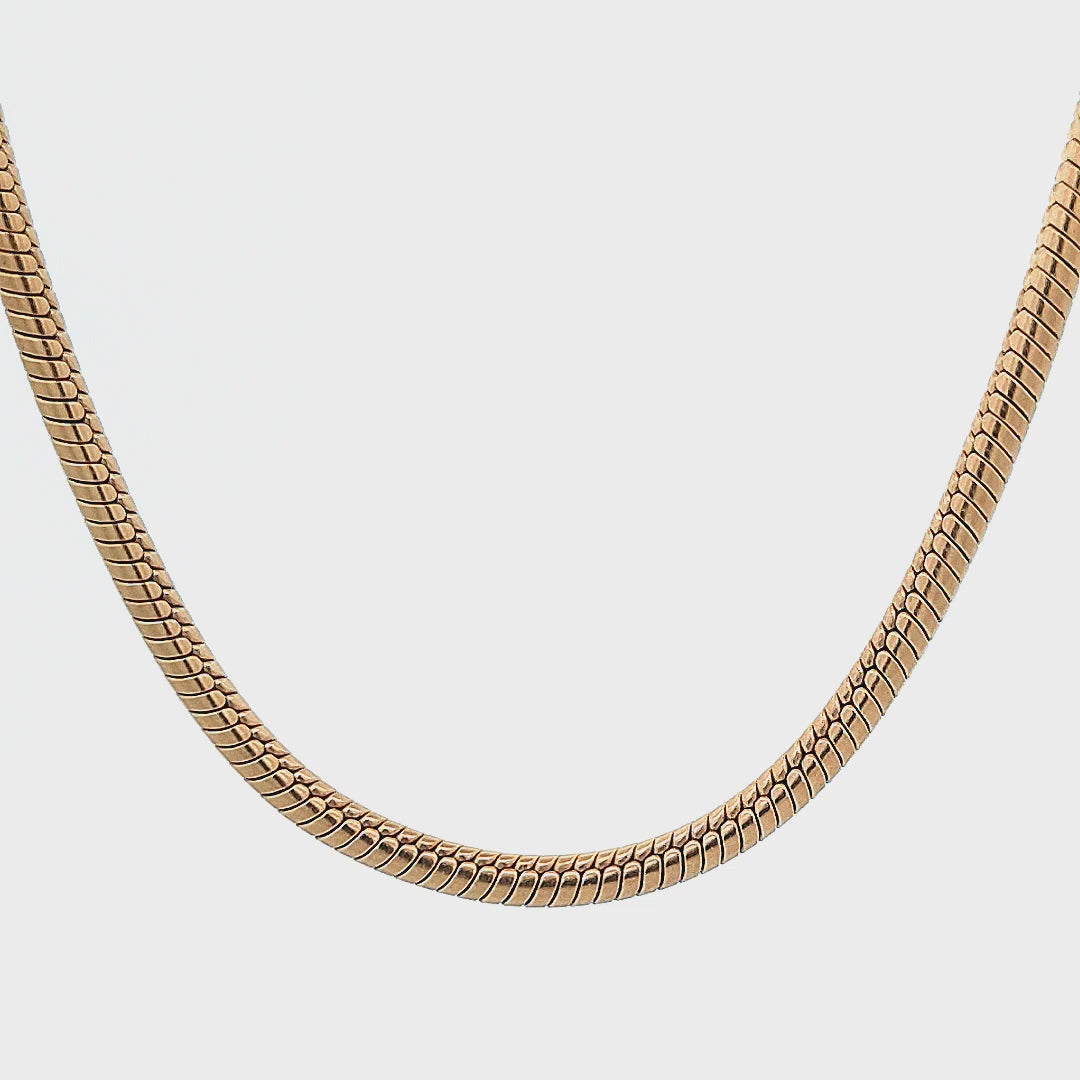 18K Gold Ion Plated Stainless Steel 3mm Rattail Chain