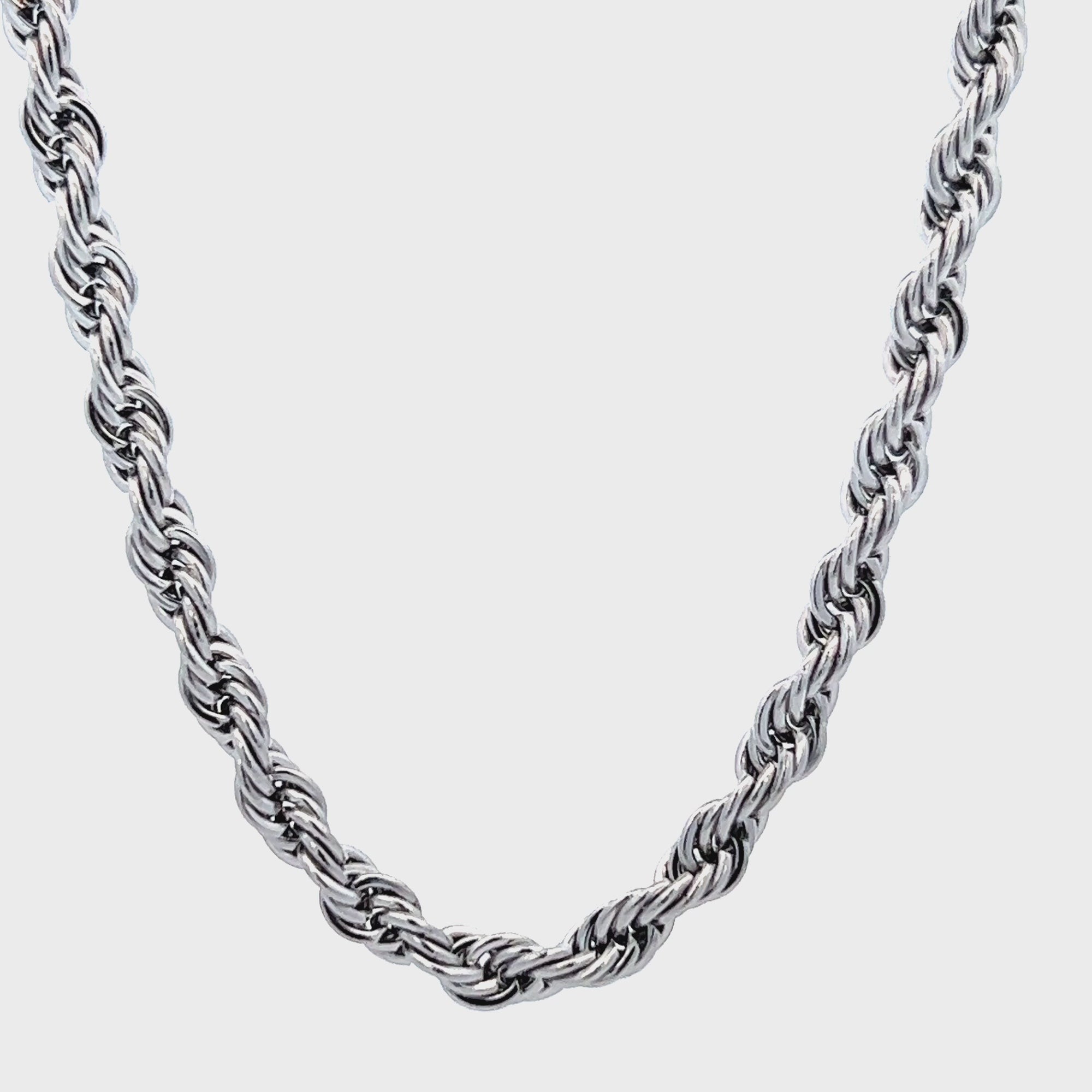 Silver Tone Stainless Steel 5mm French Rope Chain