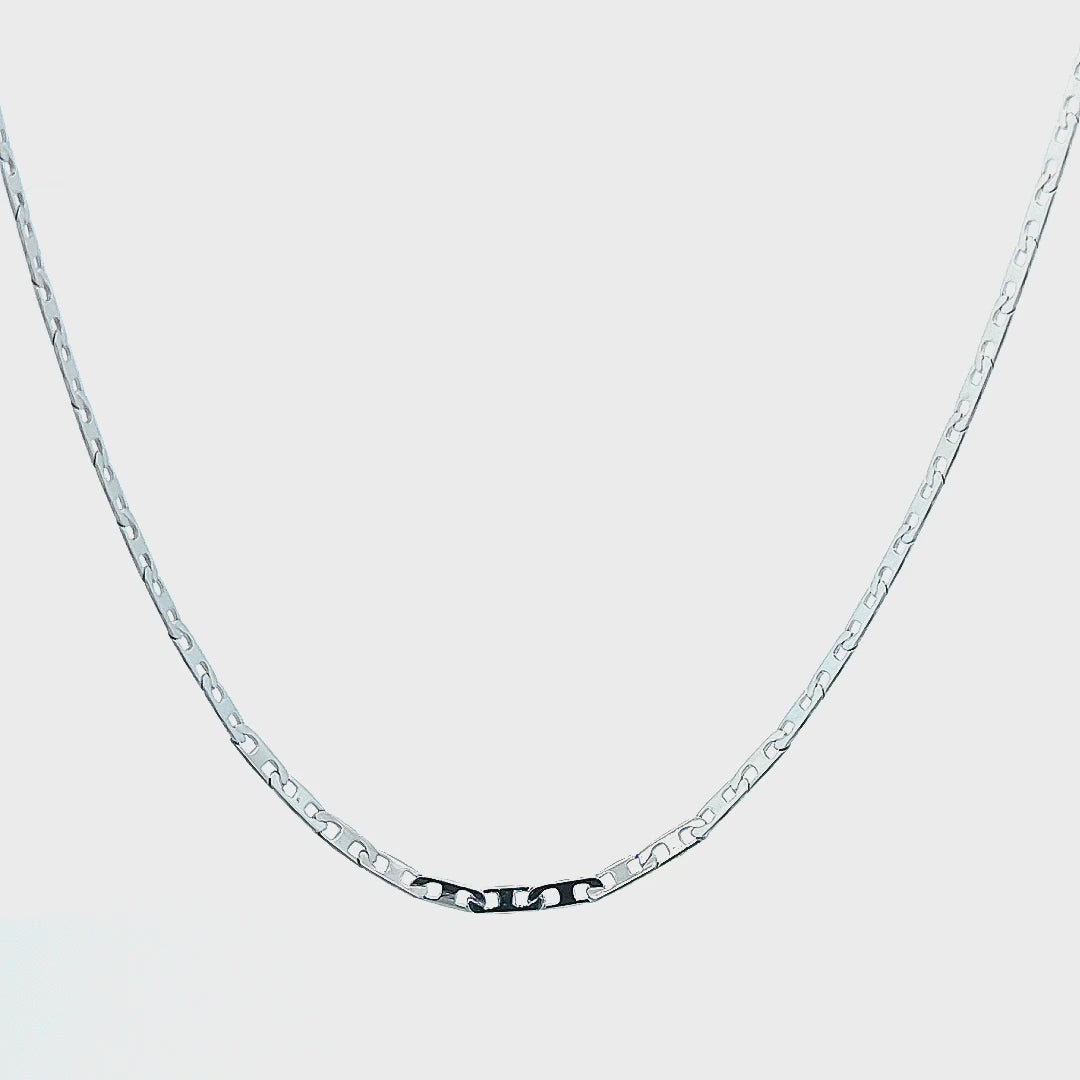 Silver Tone Stainless Steel 2mm Mariner Link Chain