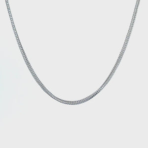 Silver Stainless Steel Polished 1mm Square Wheat Chain