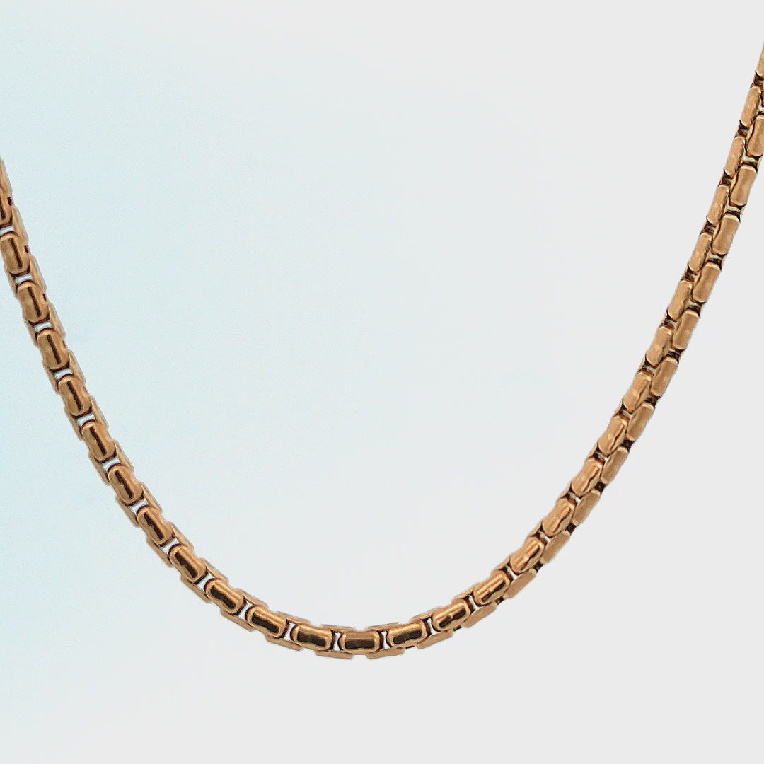 18K Gold Plated 3mm Boston Link Chain