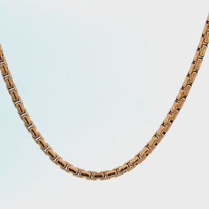 18K Gold Ion Plated 3mm Boston Link Chain