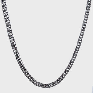 Antiqued Silver Tone Stainless Steel 3mm Thin Wheat Chain