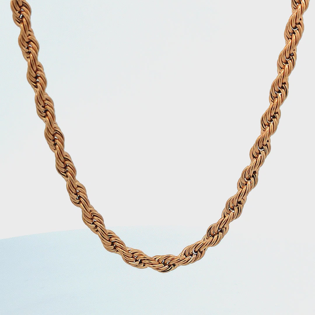 Golden Tone Stainless Steel Polished 3.5mm French Rope Chain