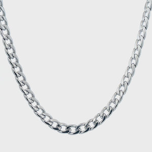Silver Stainless Steel 3.5 mm Flat Curb Polished Link Chain