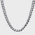 Silver Tone Stainless Steel Miami Cuban Chain with CZ Double Tab Box Clasp