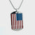Silver Tone Stainless Steel Enameled American Flag ID Tag Pendant
