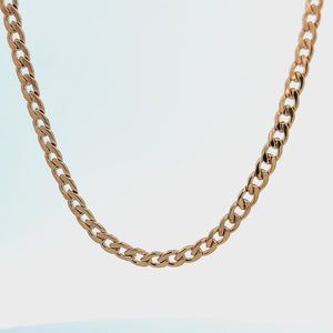 18K Gold Ion Plated Stainless Steel 4mm Curb Chain