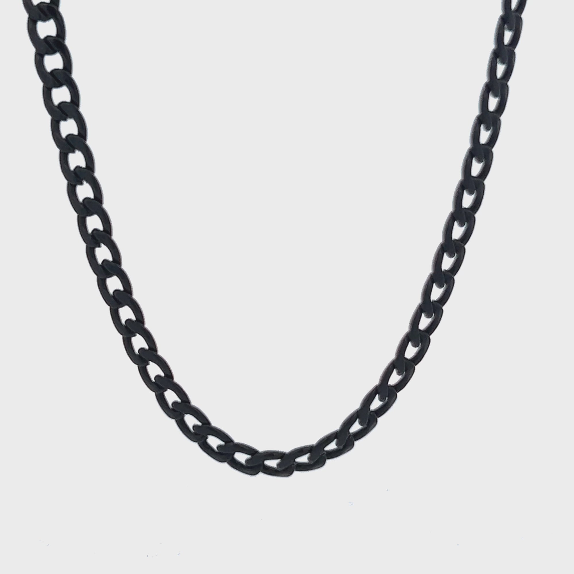 Black Stainless Steel 4mm Flat Curb Polished Chain