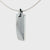 Silver Tone Tungsten Carbide Beveled ID Tag Pendant with Chain