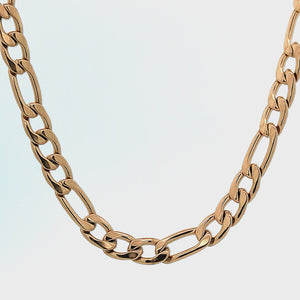Gold Stainless Steel Polished 6mm Classic Figaro Chain
