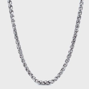 Silver Stainless Steel 4mm Wheat Chain
