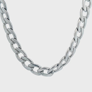 Silver Stainless Steel Large 10mm Round Curb Chain