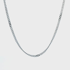 Silver Stainless Steel Polished 2mm Flat Curb Chain