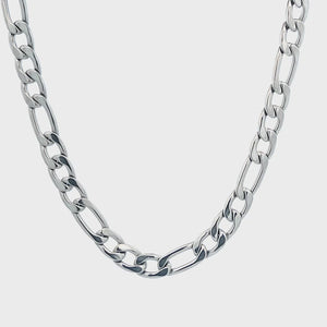 Silver Stainless Steel 6mm Figaro Polished Chain