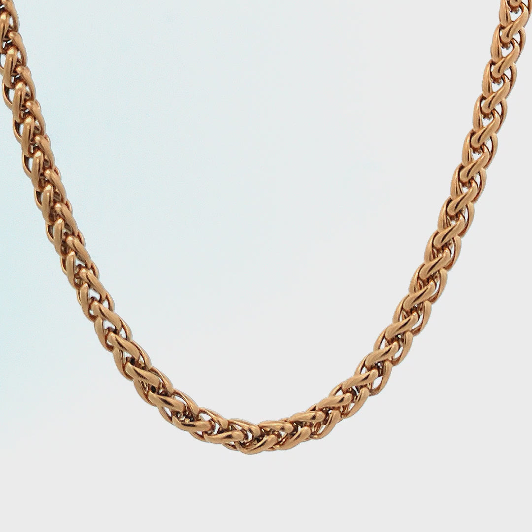 18K Gold Ion Plated Stainless Steel 4mm Diamond Cut Curb Chain