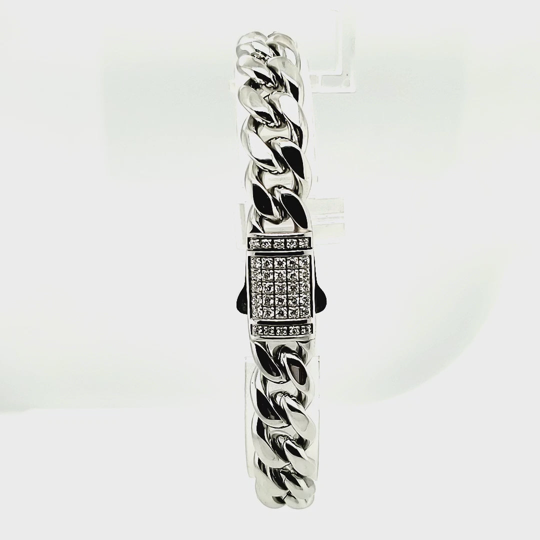 RARE PRINCE by CARAT SUTRA | 12mm Wide Solid Miami Cuban Link Bracelet –  caratsutra